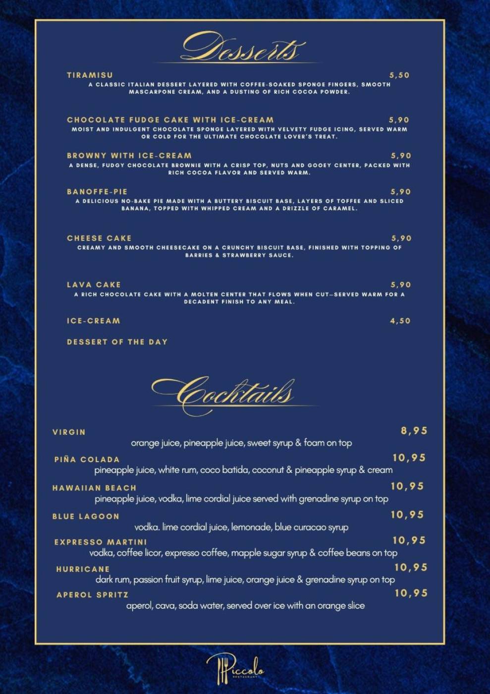 Piccolo's Restaurant in Camposol