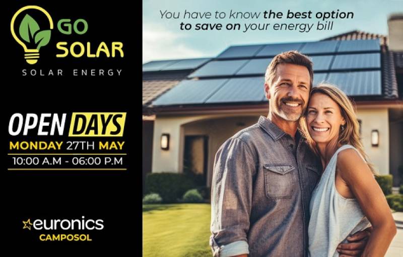 May 27 Solar energy information open day at TJ Electricals/Euronics Camposol