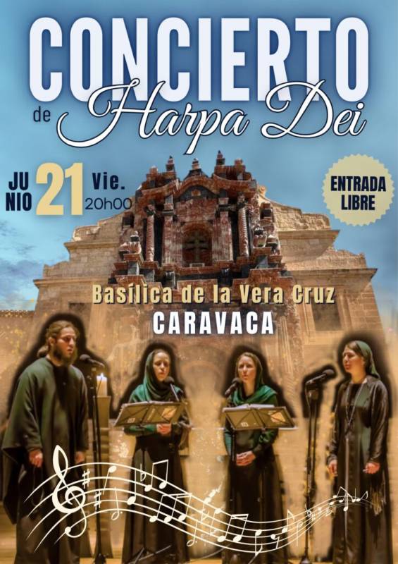 June 21 Harpa Dei perform at the Basilica in Caravaca de la Cruz