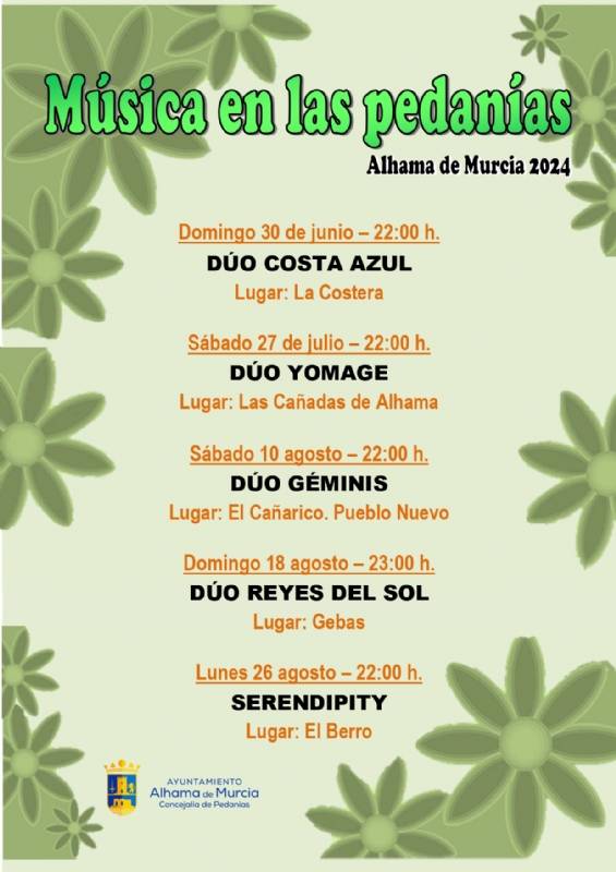 August 10 Free open-air concert in the Alhama de Murcia village of El Cañarico