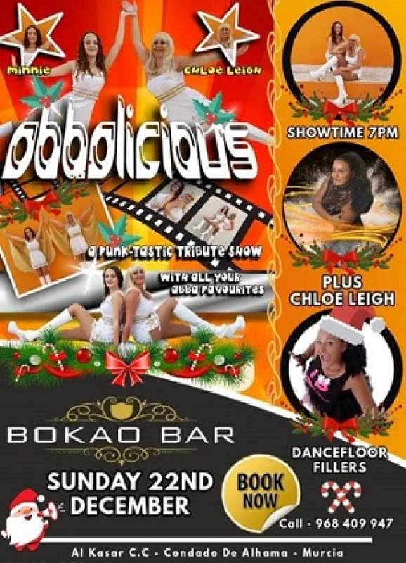 December 22 Turkey and Tinsel Dinner with Abbalicious entertainment at the Bokao Bar, Condado de Alhama Golf Resort